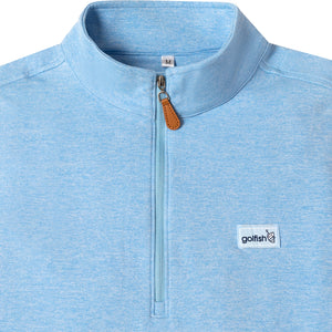 Newport - 1/4 Zip Pullover - Heather Light Blue, S image